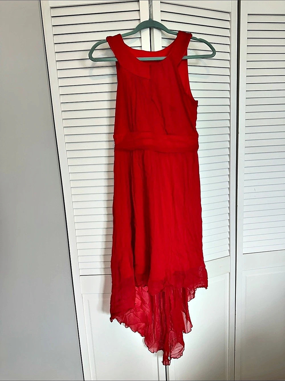 OASIS Red Midi Dress Size 12 Like New